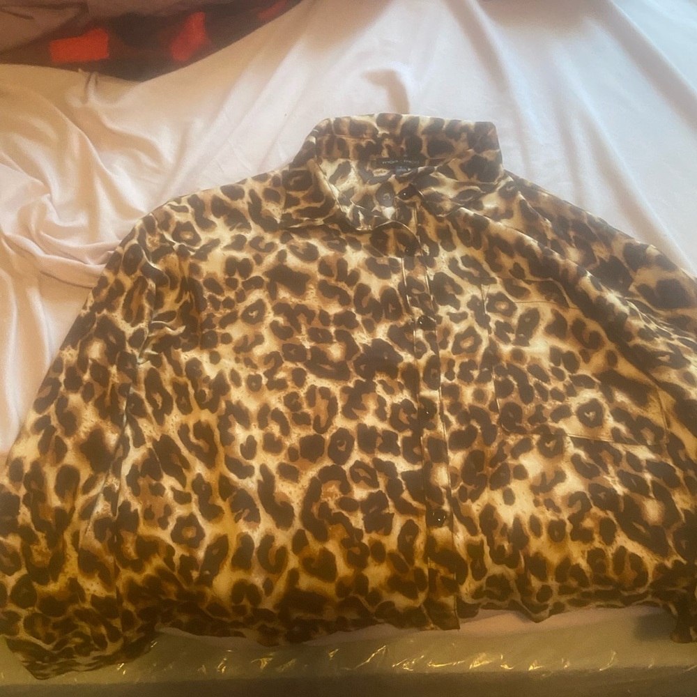 Leopard Print Button-Up Shirt
